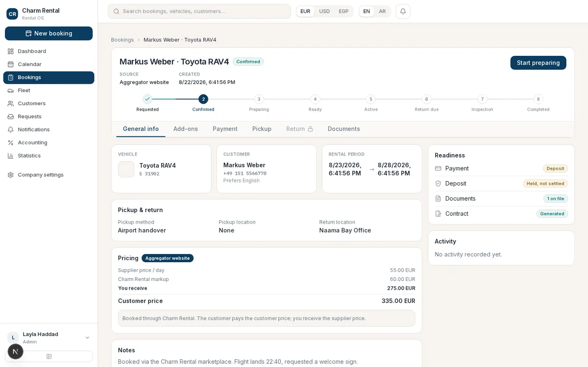 One CRM for every booking source.