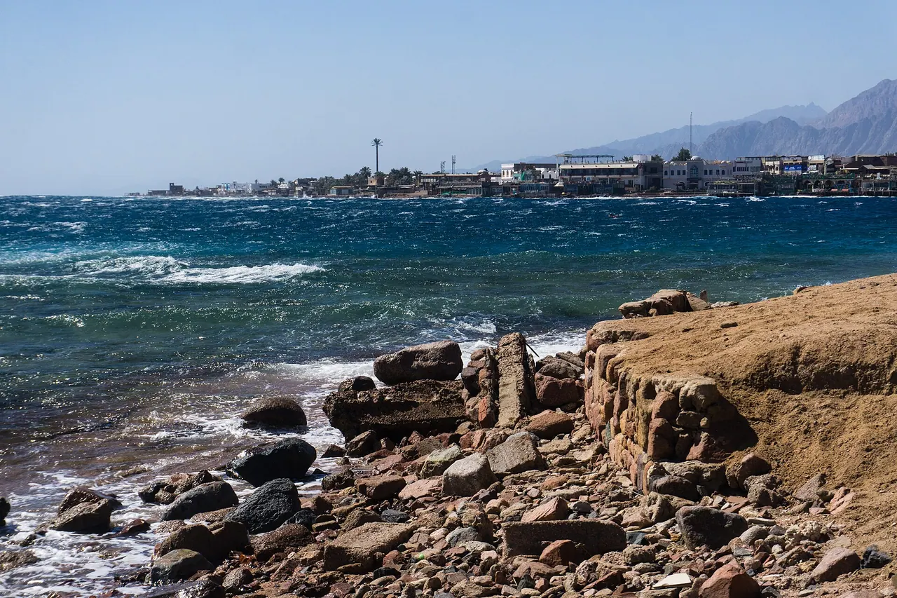 Lighthouse Reef shore in Masbat Bay, Dahab