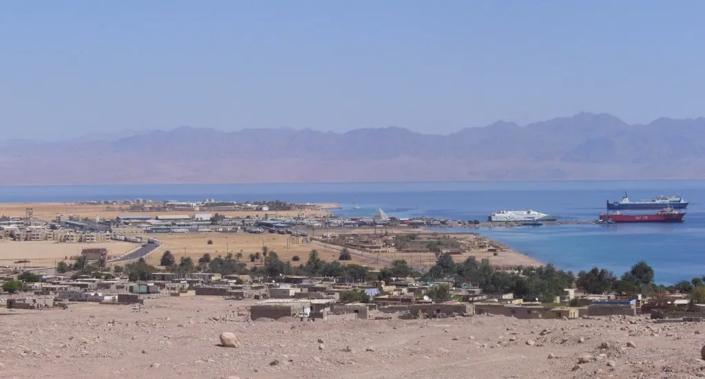 View over Nuweiba Port and the Gulf of Aqaba