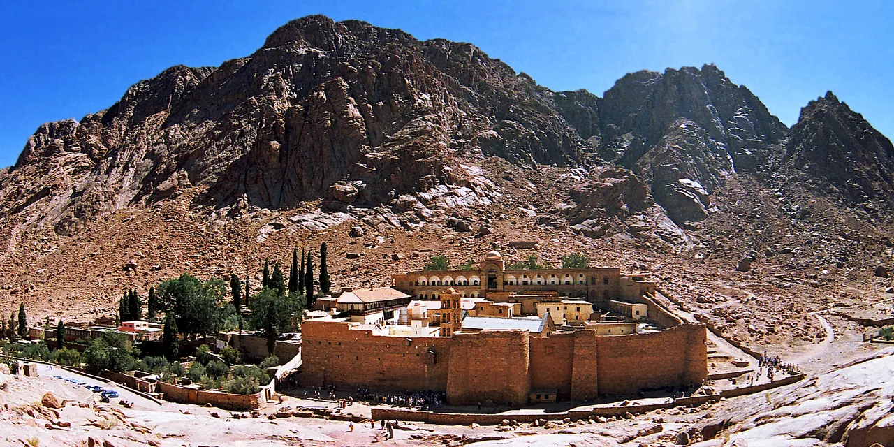 Saint Catherine's Monastery below the Sinai mountains